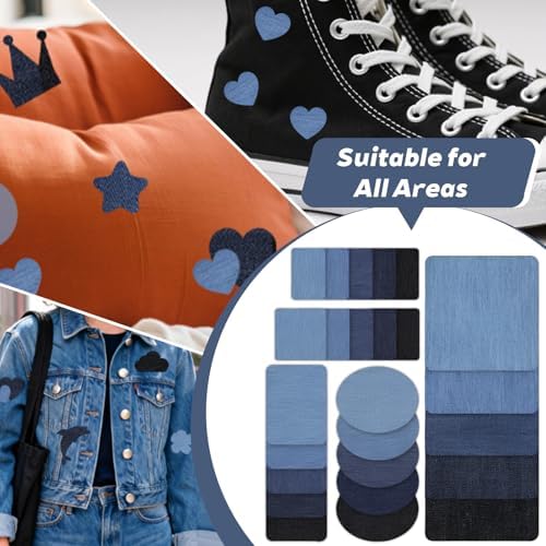 Iron on Jean Patches for Clothes,25PCS Denim Repair Patches for