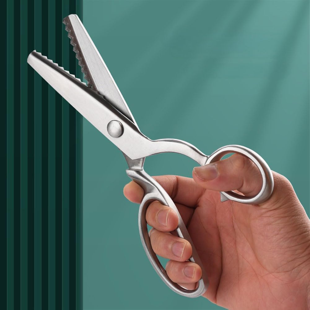 Jasni Pinking Shears 8.5 Inch Zig Zag Scissors for Fabric Cutting, All