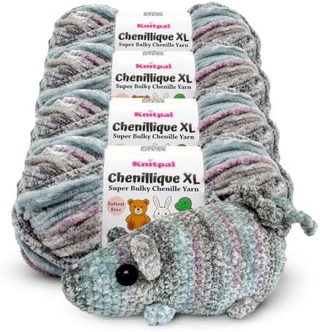 Chenillique XL Super Bulky Chenille Yarn, 4-Pack (352Yds/400G), Orchid