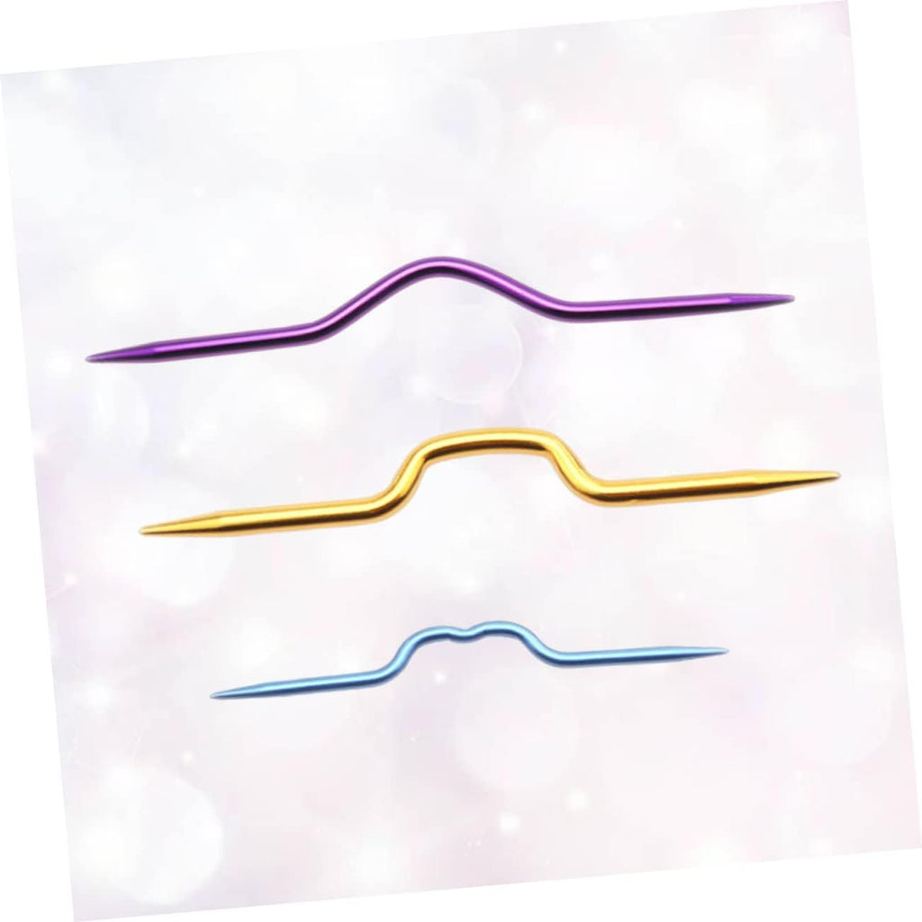 3Pcs Aluminum Cable Knitting Needles, Comfortable Handle Crochet Tool