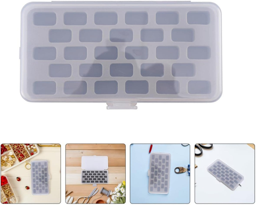 2pcs Grid Bobbin Organizer Box with Sponge Inserts for Sewing Machines