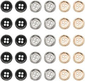 30Pcs 1/2" Metal Sewing Buttons, 12mm 4-Hole Button (3 Colors)