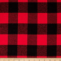 Kaufman Mammoth Flannel Buffalo Check Large Red, Fabric by the Yard