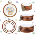 ZESHIHAOGUO 15 Pcs Round Embroidery Hoops - Rubber Ring Imitated Wood