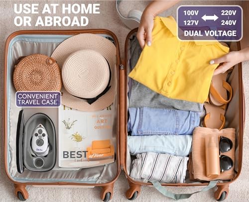 The Quilted Bear Mini Steam Iron for Quilting & Travel with Case