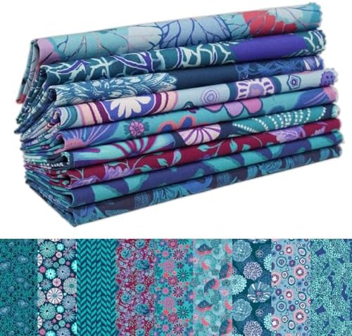 Soimoi 9Pcs Cotton Fabric Bundles 18 x 22 Inch, Quilting Patchwork