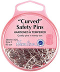 Hemline 60 Curved Safety Pins Size 2 (1-1/2") In Handy Box
