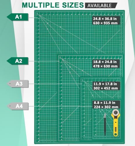 Density-upgraded 18" x 24" Self Healing Sewing Mat, Idemeet Rotary