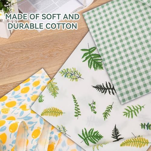 8Pcs 20 x 20 Inch Green Cotton Quilting Fabric Bundle