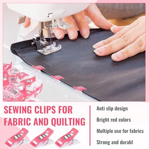 200Pcs Pink Sewing Clips Plastic Fabric Clips for Sewing Quilting