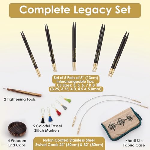 Lantern Moon Legacy Interchangeable Circular Knitting Needle Set 5"