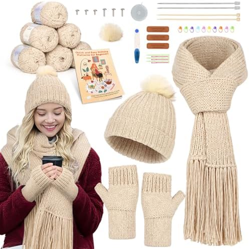 Katech Knitting Kit for Beginner- Learn to Knit Kit for Adults & Kids - Field & Needlecraft