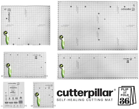 Cutterpillar Flip & Fold | Self-Healing Cutting Mat | 9" x 12" to 24"