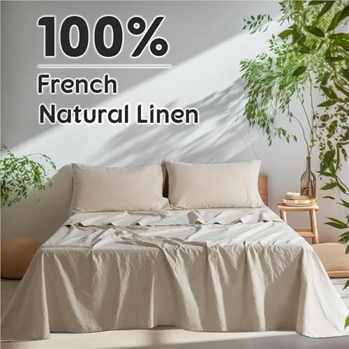 Sewing Supplies 100% Natural Pure Linen Fabric 280cm Wide, Plain Solid
