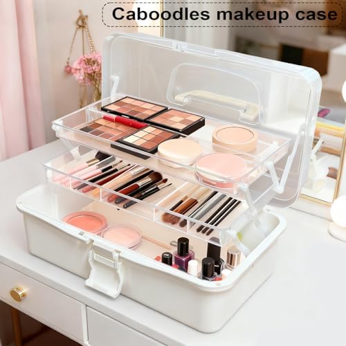 DUOFIRE 13in 3-Layer Craft Organizers Storage Sewing Box with Handle