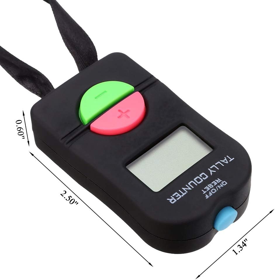 Electronic Tally Counter, Handheld Number Clicker with Lanyard