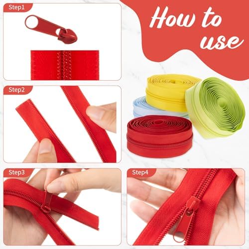 WILLBOND 100 Yards 20 Pcs Zippers for Sewing #5 Nylon Coil, Soft Color
