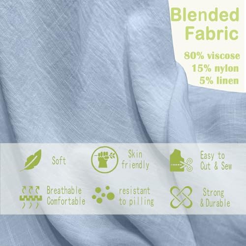 57" Soft Viscose Nylon Linen Fabric by The Yard - Natural Slub Fabric