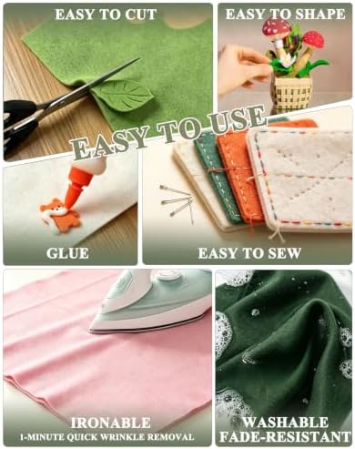 White Felt Fabric 36" X 36"(1 Square Yard) 1.6mm Thick Soft Felt Sheet