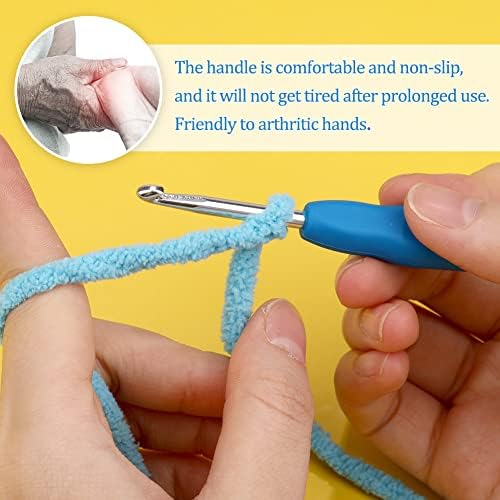 QMNNMA 4 mm Crochet Hook, Ergonomic Crochet Hooks for Arthritic Hands