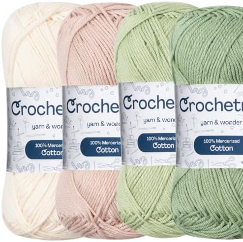 Mercerized Cotton Yarn for Crochet & Knitting – Fingering Weight