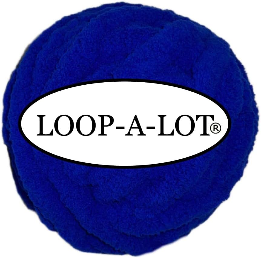 Chunky Chenille Royal Blue Yarn for Crocheting and Handknitting Big