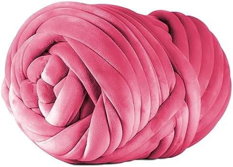 Super Soft Velvet Bulky Yarn, Dark Pink, 2.2 LBS, 36 Yards