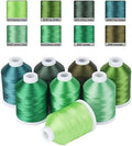 Simthread 8 Shades 550Yds Each 40WT Polyester Embroidery Thread Green