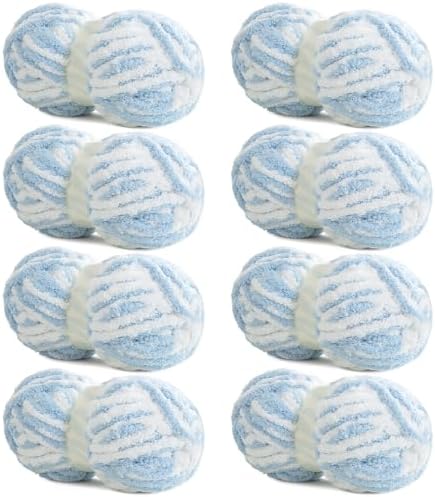 HOMBYS Bulky Fulffy Chunky Chenille Yarn for Hand Knitting,Soft