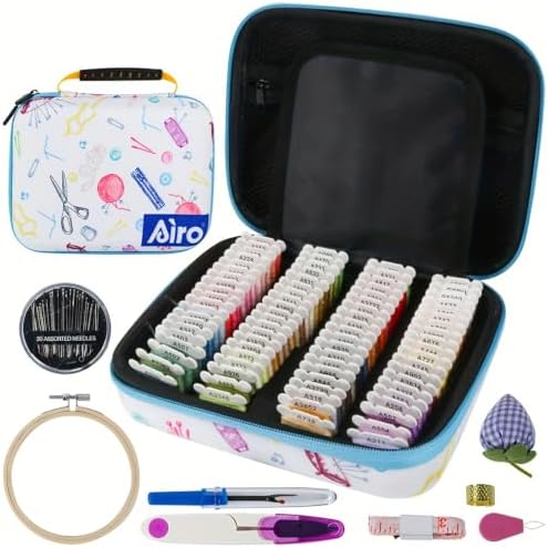 Complete Sewing Kit with Case – 120 Thread Colors, Scissors, Needles