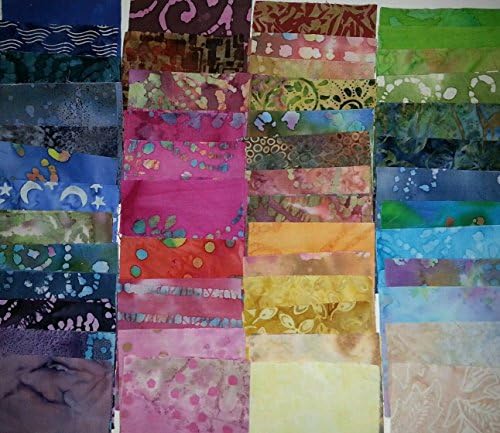 Lot of 100pcs Batik Quilt Blocks, Cotton Fabric Charm Pack, 5" Squares