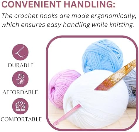 Divit Shilp Ergonomic Handle Crochet Hooks | Handcrafted 7’’ Resin