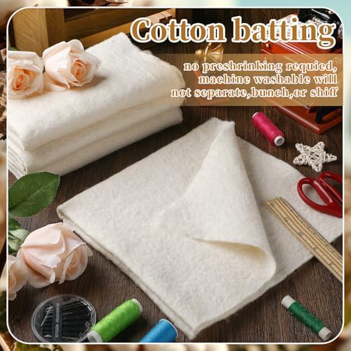 Gilprop 20 Pack Cotton Quilt Batting, 20x20 Inches Pre Cut for Sewing