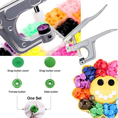 EuTengHao 1440Pcs Plastic Snap Buttons No-Sew Snap Fasteners T5 Snaps