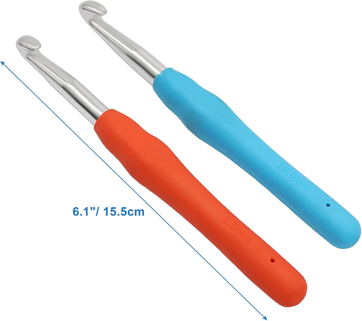 Hordion 2Pack Crochet Hook 9.0mm 10.0mm, Crochet Needles with Soft