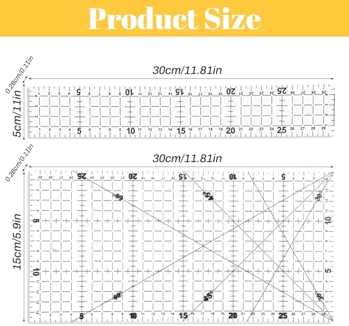 Sibba Acrylic Quilting Ruler, 2 Pack