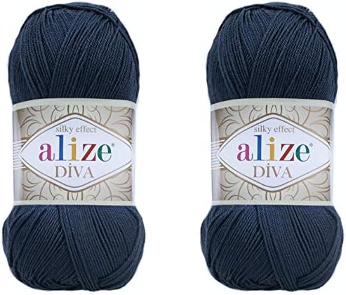 Alize Diva Microfiber Acrylic Yarn - Silk Effect Thread for Crochet &