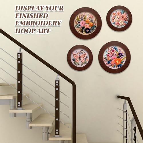 Wenqik 6 Pcs Wood Embroidery Frames for Cross Stitch, 8 Inch, 6 Inch