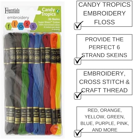 Essentials By Leisure Arts and Iris Embroidery Floss Candy Tropics