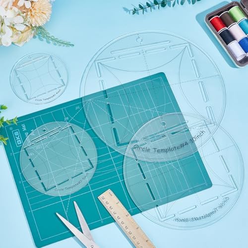 4Pcs Circle Quilting Template 4/5/8/10 Inch Round Acrylic Circle Ruler