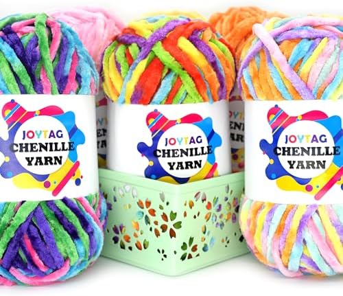 Velvet Chenille Yarn for Crocheting & Knitting - Soft, Thick, Bulky