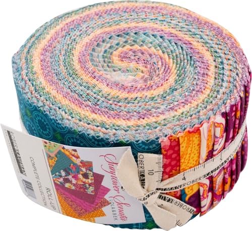 Lola & Bek Sunflower Sonata Roll Up 40 2.5-inch Strips Jelly Roll