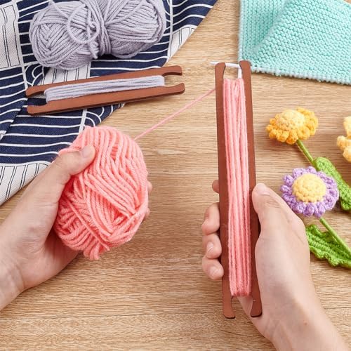PH PandaHall 4Pcs Wooden Weaving Shuttle Tools Crochet Needle Weaving