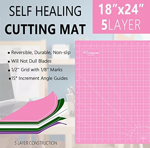 HEADLEY TOOLS 18"x24" Thickened Self Healing Cutting Mat, A2 Rotary