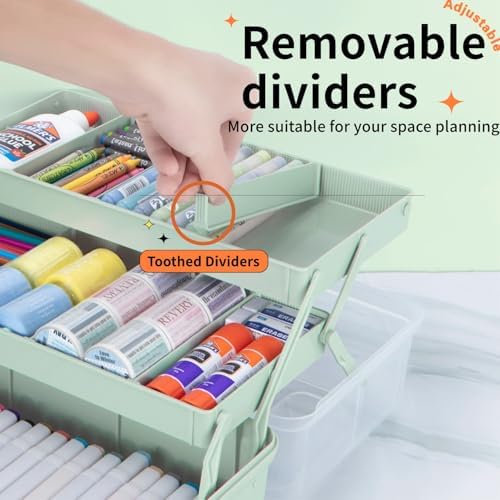 TERGOO 12.5in 3-Layer Multipurpose Craft Organizers and Storage with