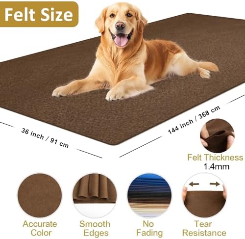 XSEINO Chocolate Brown Large Felt Fabric 144" X 36 "(4 Square Yards)