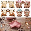 Marsui 8-Piece Highland Cow Knitting Needle Stoppers