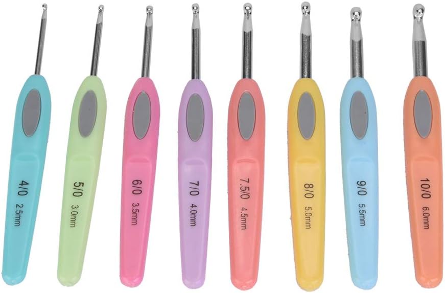 3Pcs Crochet Hook Set, Aluminum Knitting Needles with Soft Handle for