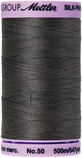 Mettler Silk-Finish Solid Cotton Thread, 547 yd/500m, Dark Charcoal