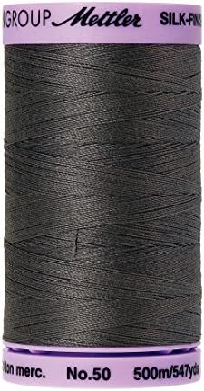 Mettler Silk-Finish Solid Cotton Thread, 547 yd/500m, Dark Charcoal